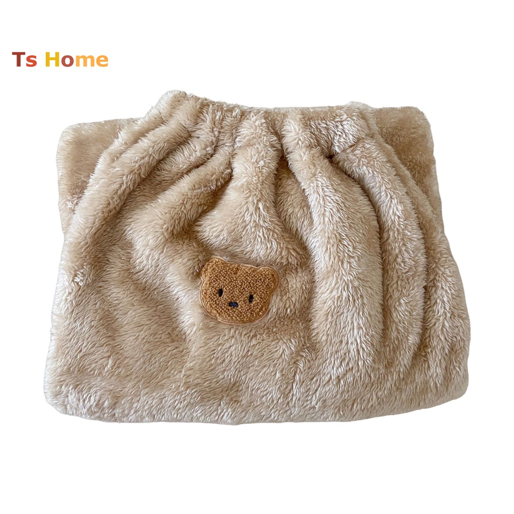 Chăn Dày Dặn Mềm Mại Ấm Áp Có Khóa Cài Hình Gấu / Thỏ Dễ Thương Cho Trẻ Sơ Sinh Vào Mùa Đông