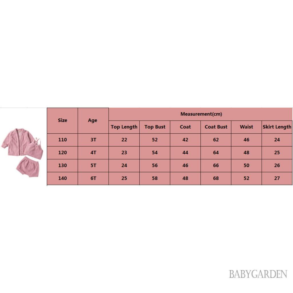 Set Đồ Gồm Áo Khoác Tay Dài Trước Và Áo Hai Dây Và Quần Ngắn Dành Cho Bé Gái 3-6 Tuổi
