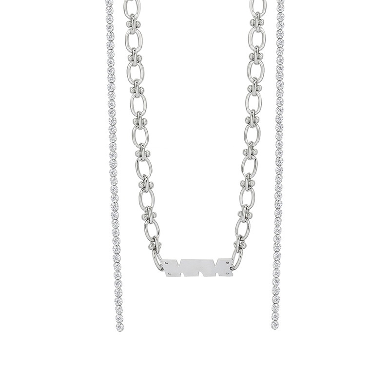 Vòng cổ Mặt Nhẫn Thiết Kế Hình Học Phong Cách Hip Hop Âu Mỹ Thời Trang Cho Nữ