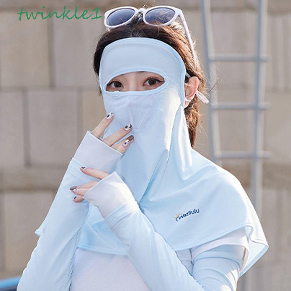TWINKLE Khẩu Trang Chống Nắng Chống Tia UV Có Tấm Che Cổ Bảo Vệ Mặt Và Cổ Dùng Khi Đi Câu Cá Dành Cho Nữ