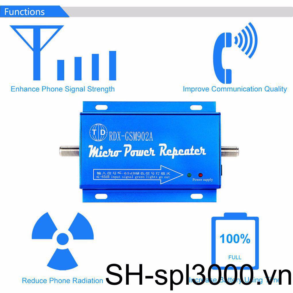 Bộ Khuếch Đại Tín Hiệu GSM 900Mhz 2g 3g Gắn Tường Tốc Độ Cao Cho Điện Thoại Thông Minh