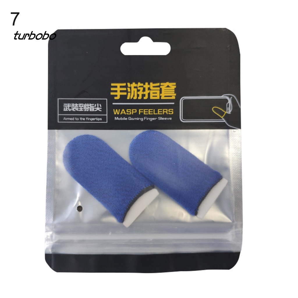 1 Cặp Găng Đeo Ngón Tay Bằng Sợi Nylon Chống Trầy Xước Để Chơi Game Điện Thoại Di Động Tiện Lợi
