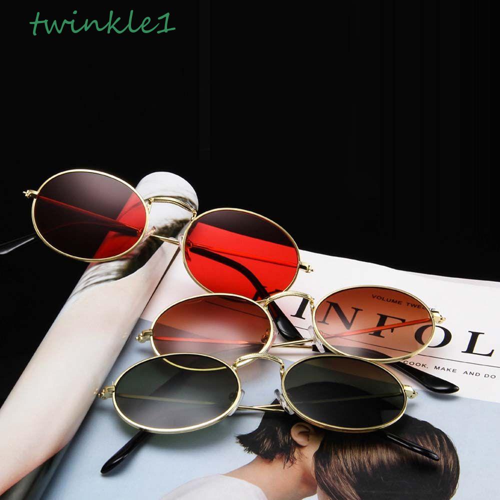 TWINKLE Kính Mát Gọng Kim Loại Tròn Thời Trang Hàn Quốc