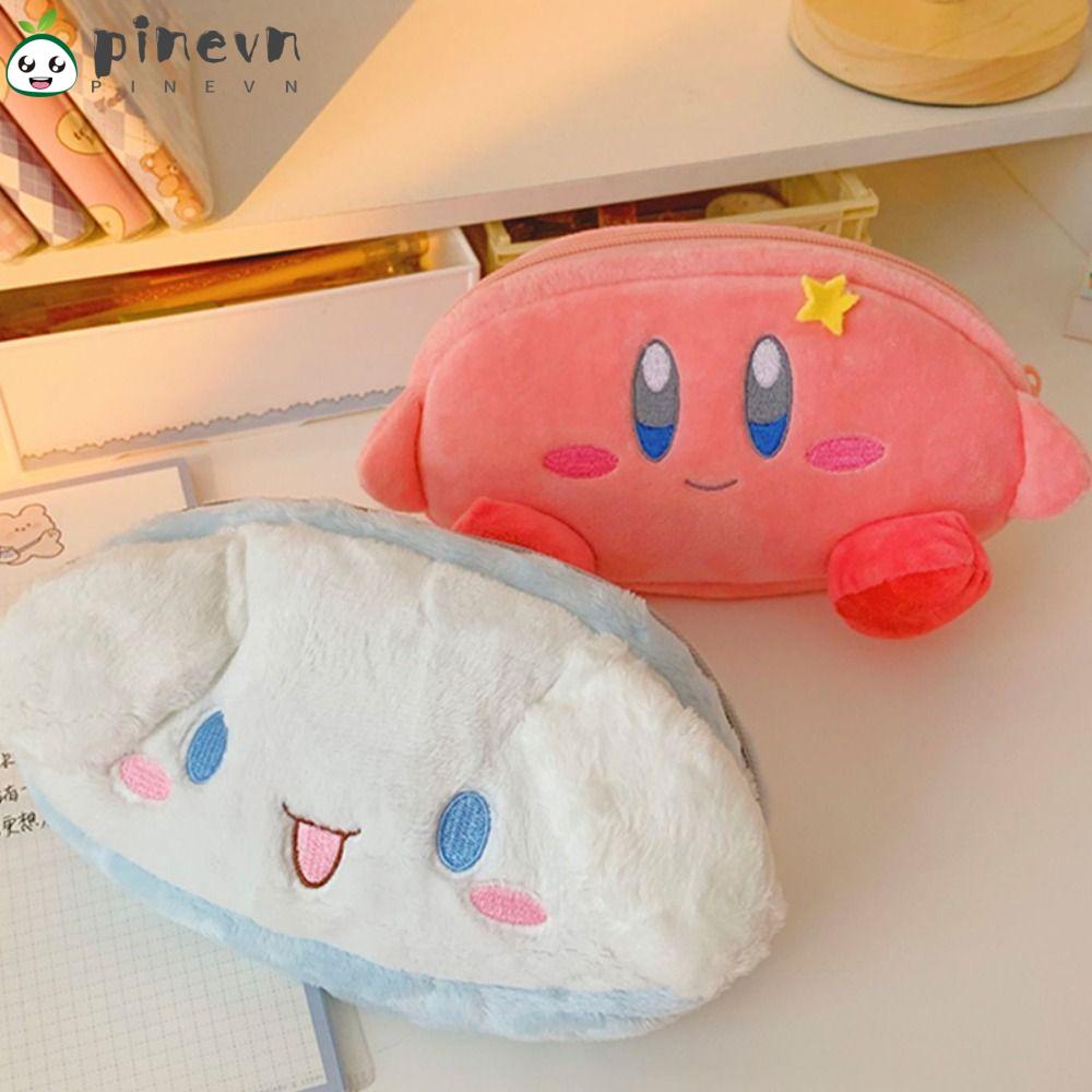 PINEVN Túi Đựng Bút Phối Lông Cỡ Lớn Thiết Kế Dễ Thương Cho Học Sinh Ốp