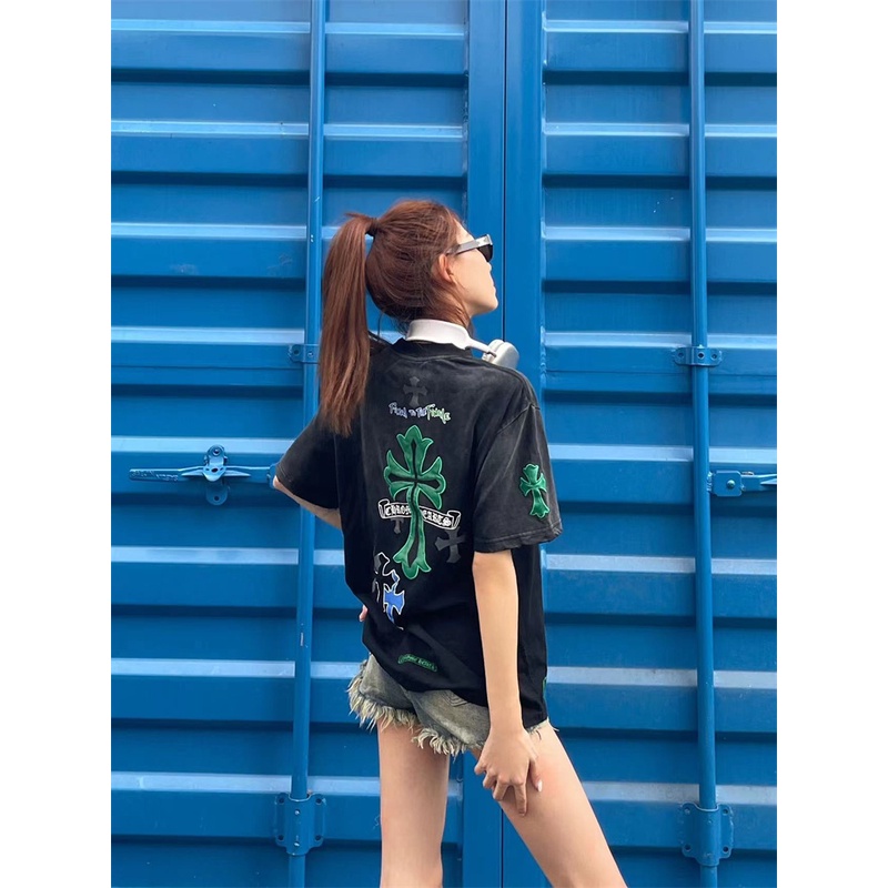 Áo Thun Tay Ngắn Họa Tiết Thêu Chữ Thập Thời Trang Xu Hướng Cho Nữ Jr7Tujr