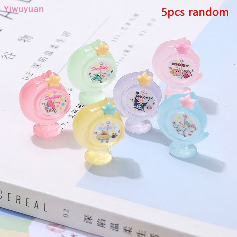 Bộ 5 Đồng Hồ Báo Thức Mini Dạ Quang Trang Trí Nhà Búp Bê DIY Mới