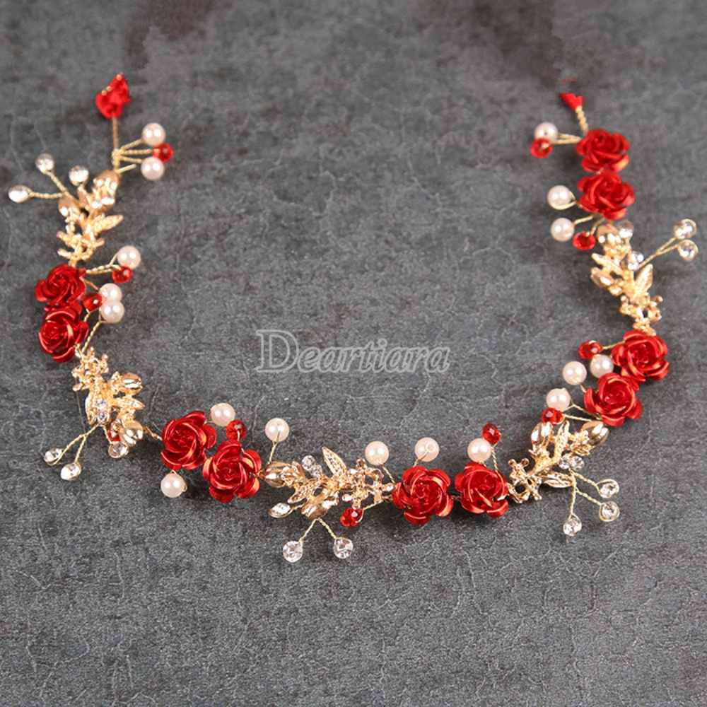 Băng Đô Cài Tóc Đính Đá Xinh Xắn Cho Cô Dâu