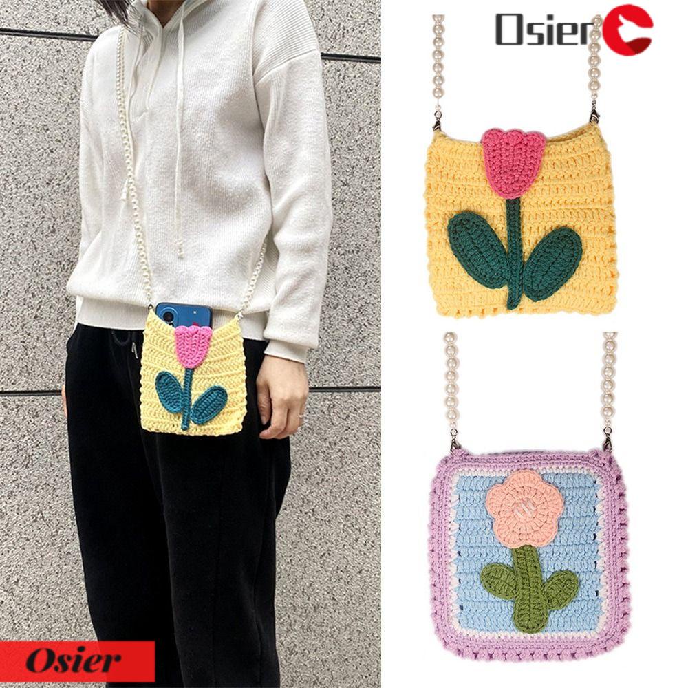 OSIER1 Túi Đeo Chéo Dệt Kim Thời Trang Dành Cho Nữ