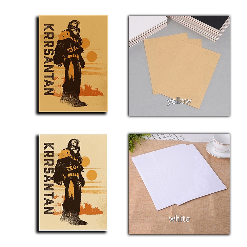 Poster Phim star wars Bằng Giấy kraft Phong Cách Đơn Giản Cổ Điển