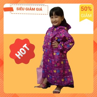 Áo mưa trẻ em hình thú hoạt hình siêu yêu