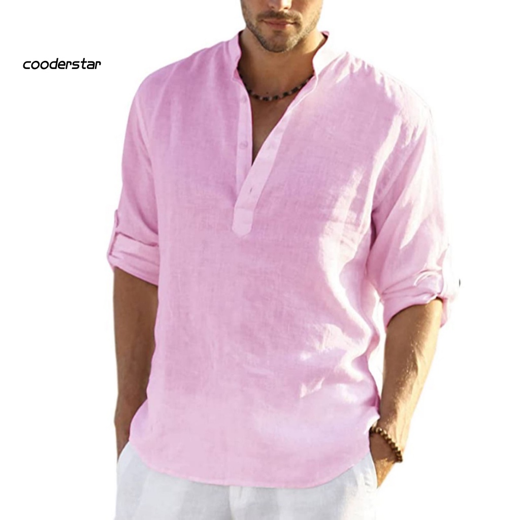 Áo nam Dài Tay Cổ Chữ V Màu Sắc Thanh Lịch