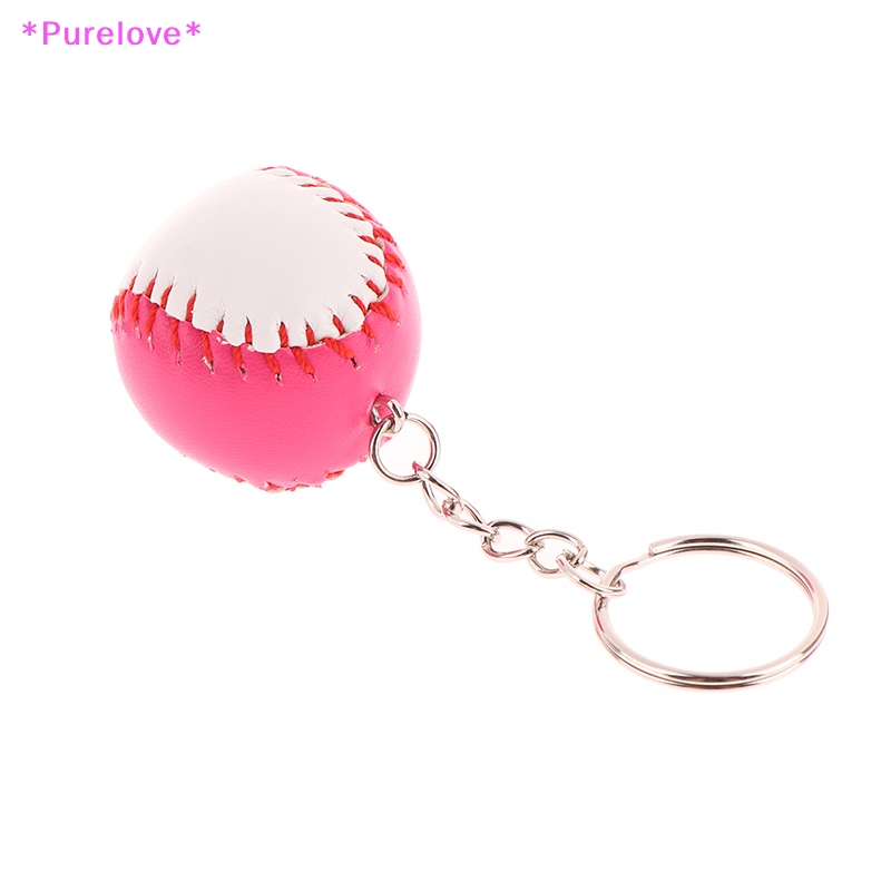 Purelove &gt; Móc Khóa Xe Hơi / Ba Lô / Túi Xách Hình Quả Bóng Chày Thời Trang Cá Tính Thích Hợp Làm Quà Tặng