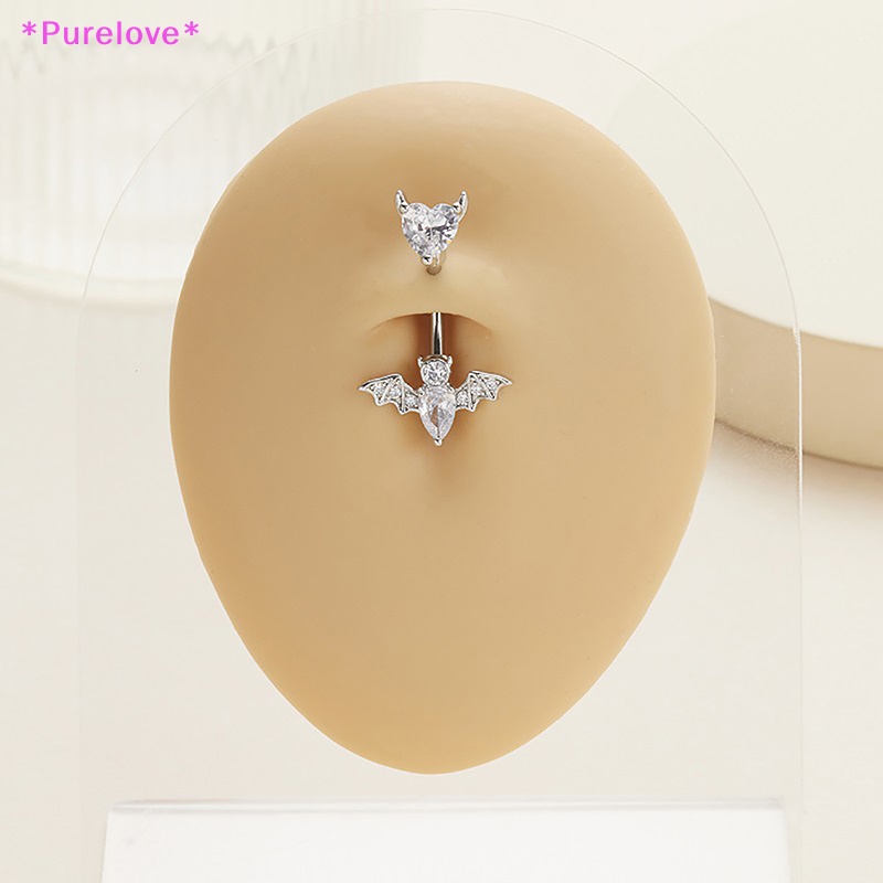 Khuyên Rốn Bằng Thép Không Gỉ Hình Dơi Đính Đá Zircon Quyến Rũ Cho Nữ Mới