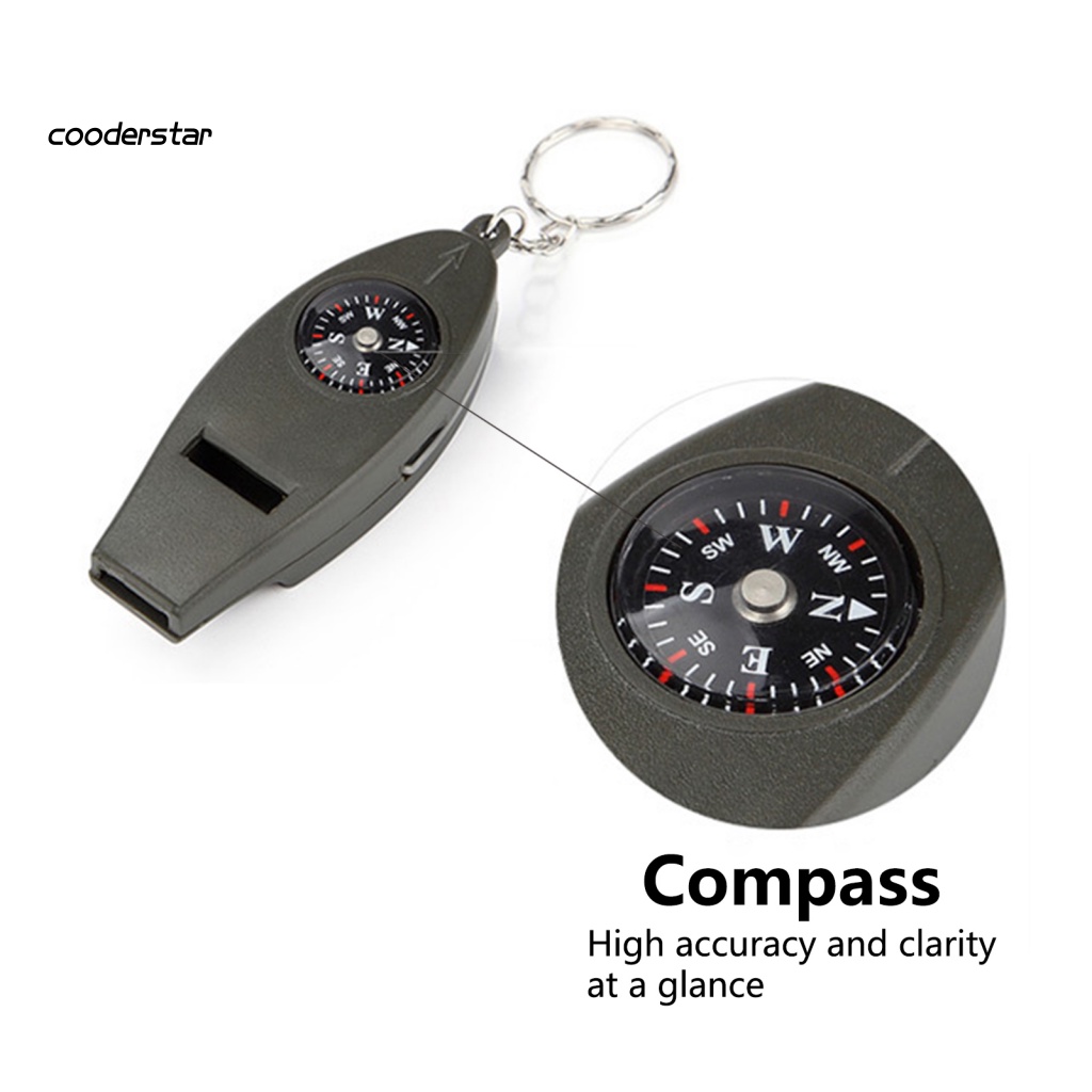 Còi Thổi Khẩn Cấp 4 Trong 1 Tích Hợp La Bàn Và Nhiệt Kế Đa Năng Tiện Dụng