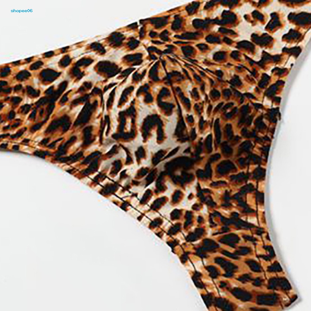 Quần Lót Chữ T Thoáng Khí In Họa Tiết Da Báo Quyến Rũ Cho Nam