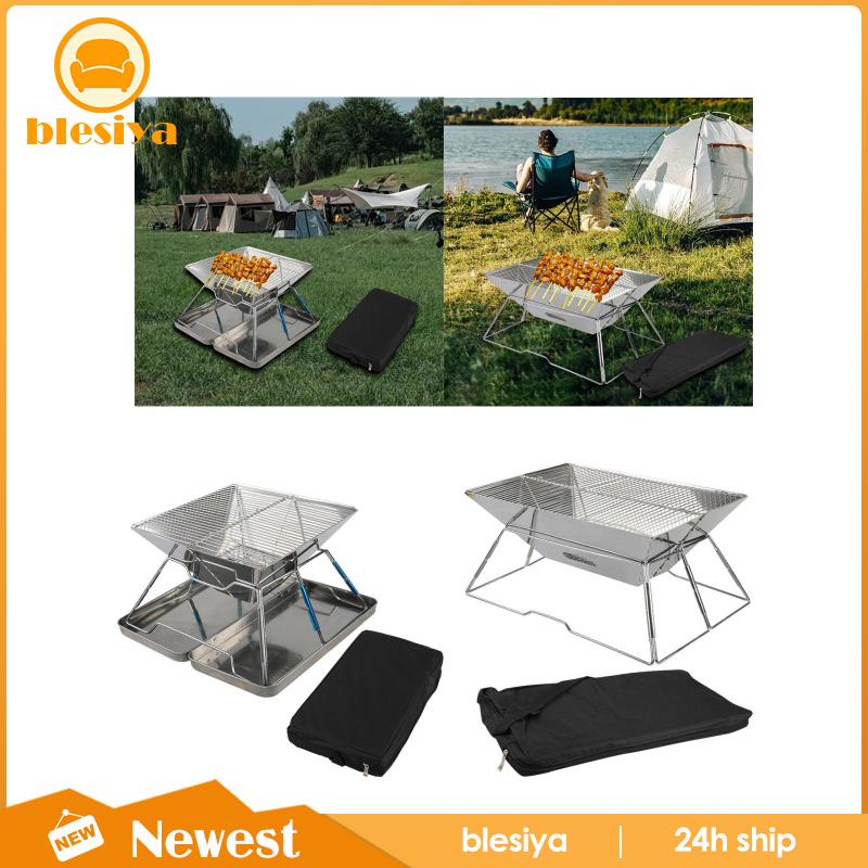 Vỉ Nướng Bbq Bằng Thép Không Gỉ Có Thể Gấp Gọn Tiện Dụng Cho Gia Đình / Đi Biển / Cắm Trại