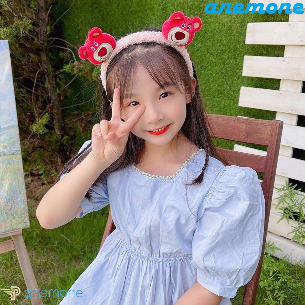 ANEMONE Băng Đô Rửa Mặt Hình Thú Hoạt Hình Nhồi Bông Dễ Thương Cho Nữ