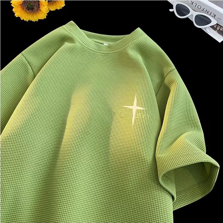 Áo Thun Nam Ngắn Tay In Chữ Thập Phong Cách Đường Phố Cá Tính