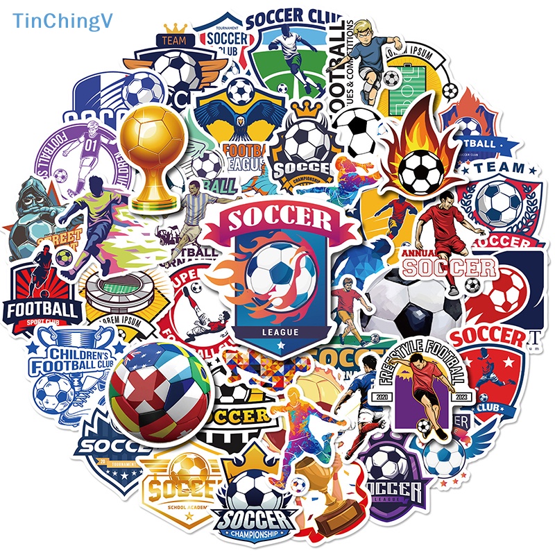 [TinChingV] Set 50 Miếng Dán Graffiti Hình Bóng Đá Tiếng Anh / Bóng Đá / Laptop / Xe Hơi / Guitar