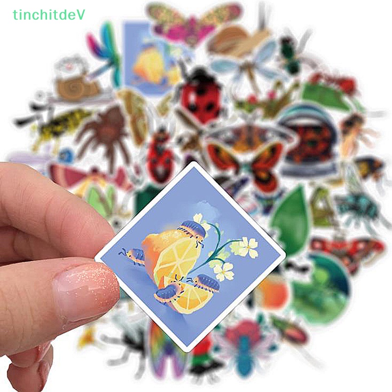 Bộ 50 Miếng Dán Hình Côn Trùng / Bọ Rùa / Bướm / Graffiti Độc Đáo