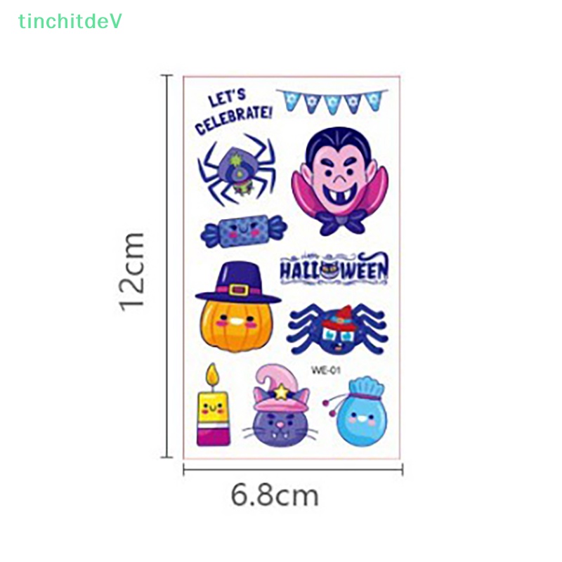 Set 10 Hình Xăm Dán Tạm Thời Họa Tiết Hoạt Hình Phong Cách Halloween Dành Cho Trẻ Em