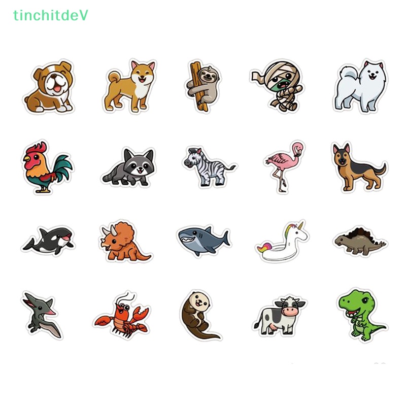 [TinchitdeV] 50 Miếng Dán Hình Động Vật Hoạt Hình Dễ Thương Trang Trí Laptop Điện Thoại Ván Trượt Xe Hơi [Mới]