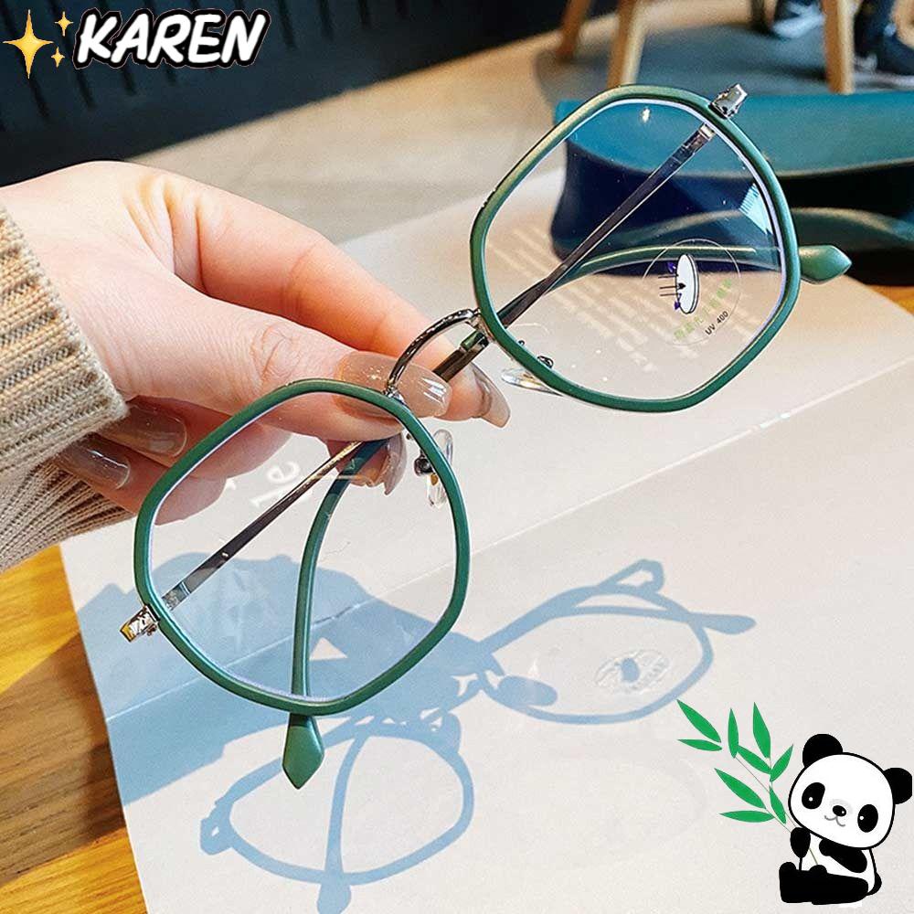 KAREN Mắt Kính Gọng Tròn Bằng Kim Loại Chống Ánh Sáng Xanh Siêu Nhẹ Bảo Vệ Mắt Dành Cho Nam Nữ