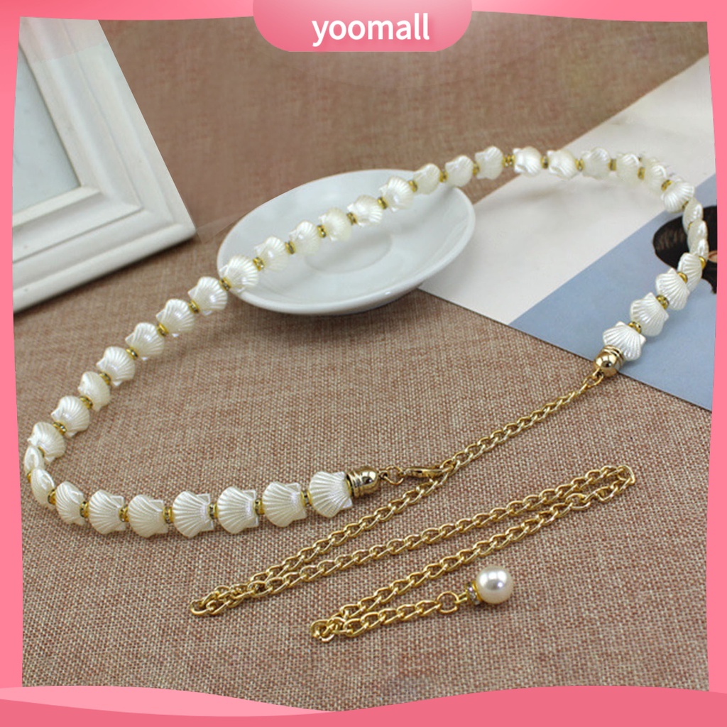 [YM] Chuỗi Dây Thắt Lưng Đính Ngọc Trai Giả Ngọt Ngào Có Thể Điều Chỉnh Trang Sức Hằng Ngày