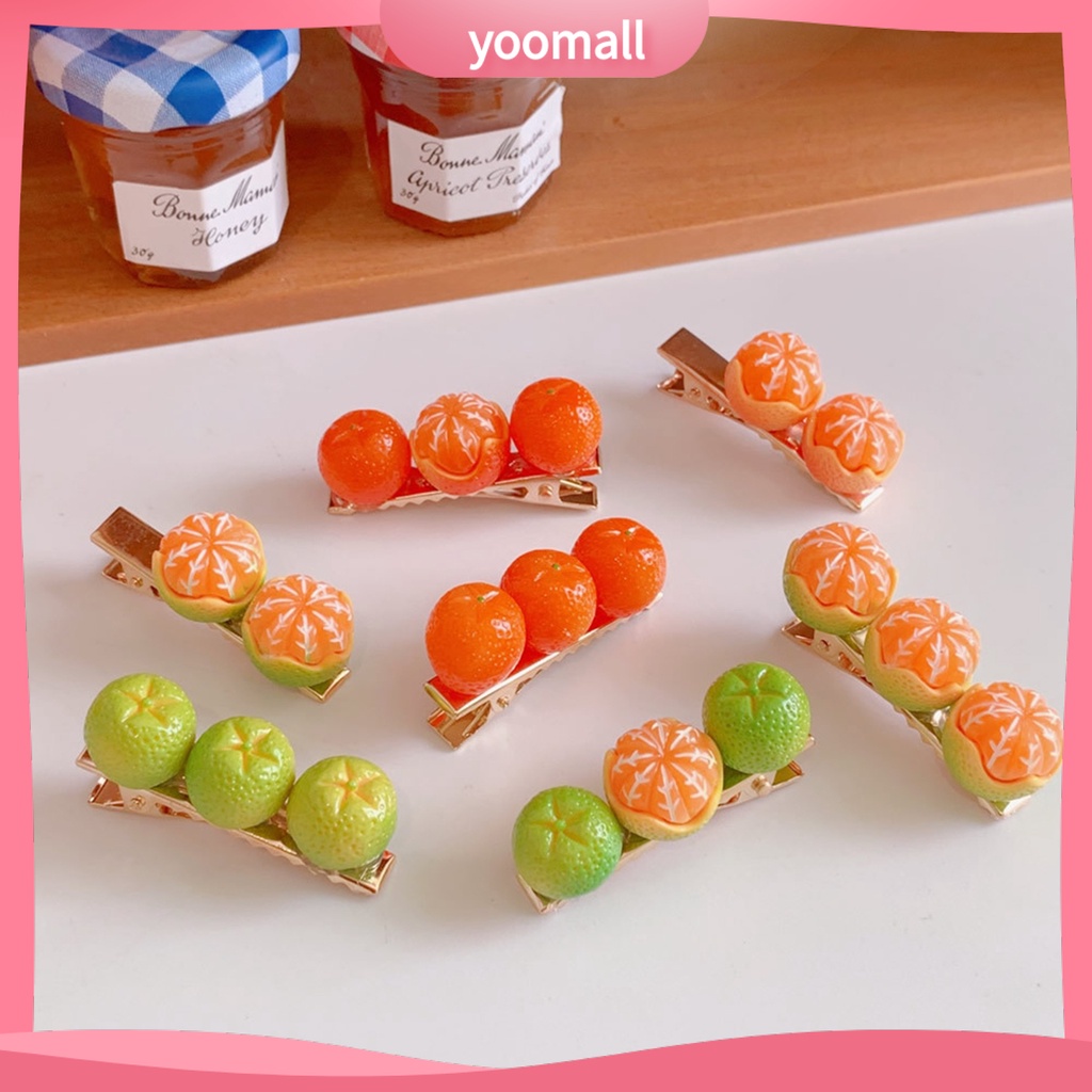 Kẹp Tóc Hình Quả Cam / Trái Cây Dễ Thương Độc Đáo Thời Trang Cho Nữ