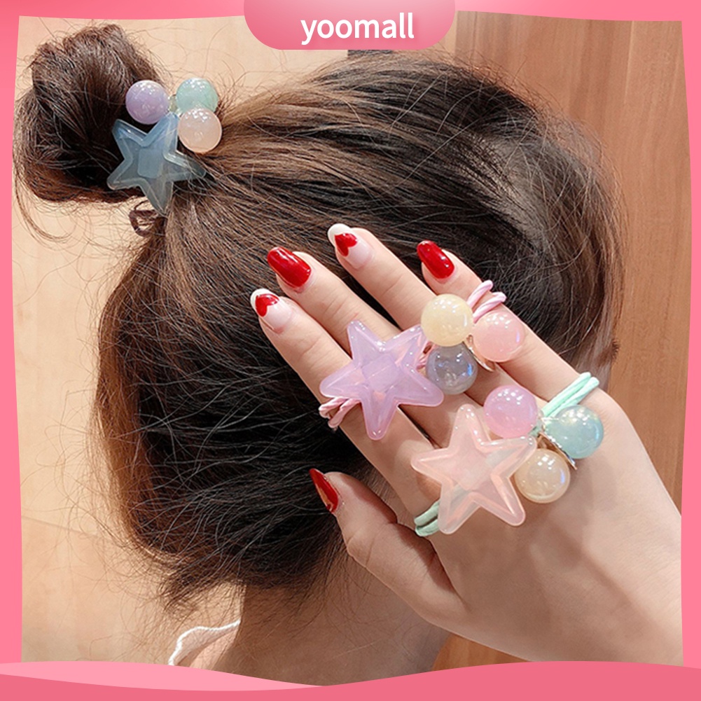 Dây Cột Tóc Co Giãn Hình Ngôi Sao Màu Kẹo Thời Trang Cho Nữ