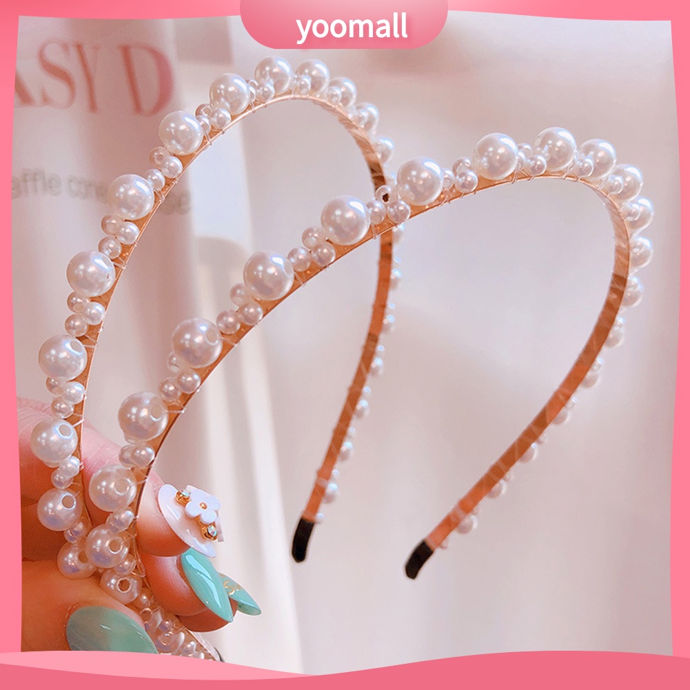 Băng Đô Cài Tóc Đính Hạt Ngọc Trai Giả Thanh Lịch Cho Nữ