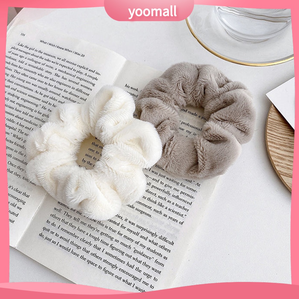 Dây Cột Tóc Màu Trơn Mềm Mại Giữ Ấm Mùa Đông Cho Nữ