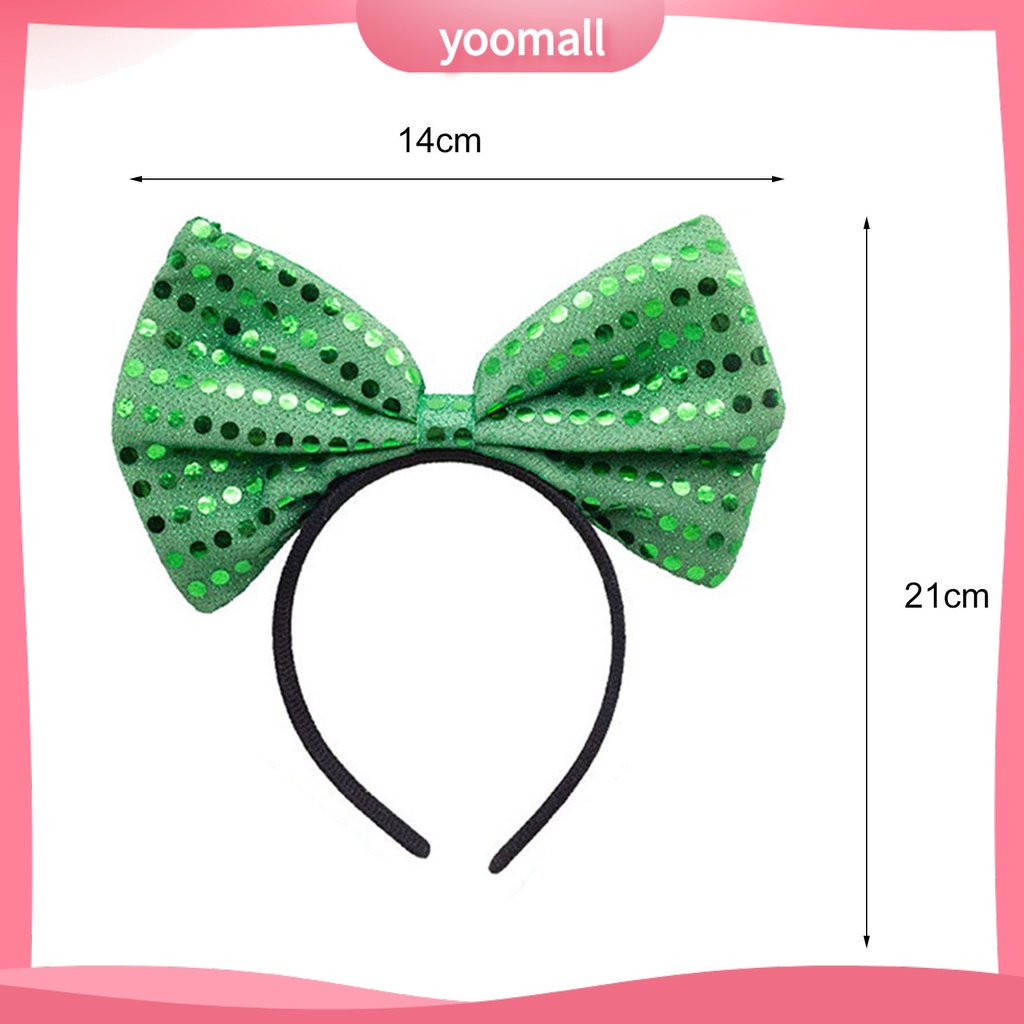 Băng Đô Cài Tóc Hình Nón Đính Nơ Lấp Lánh Cho Ngày Thánh Patricks