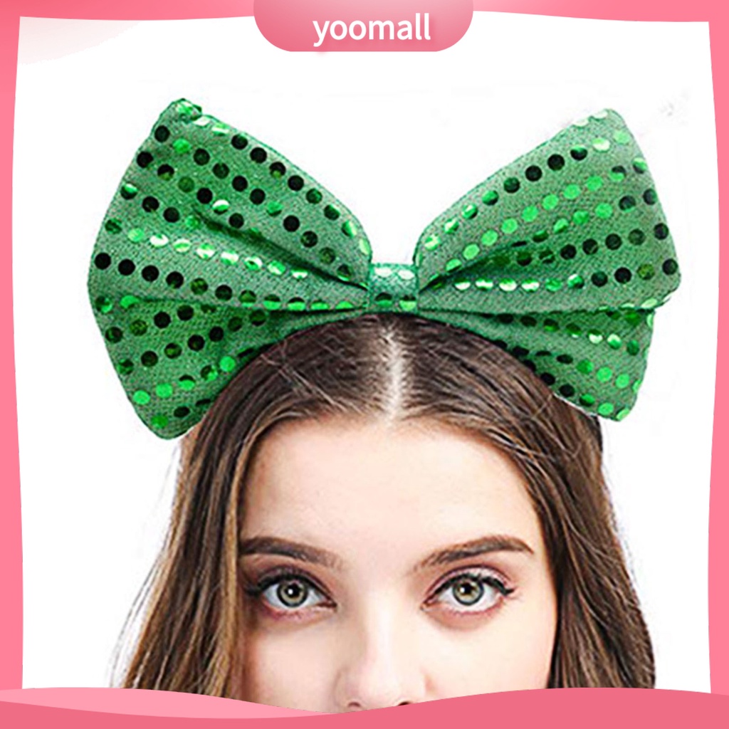 Băng Đô Cài Tóc Hình Nón Đính Nơ Lấp Lánh Cho Ngày Thánh Patricks