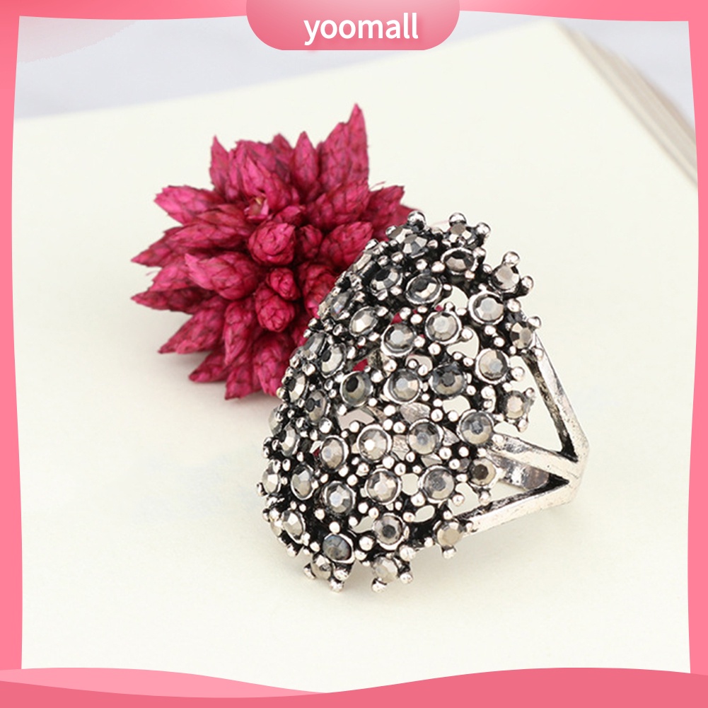 Nhẫn Đính Đá Hình Oval Nhiều Màu Sang Trọng Cho Nữ