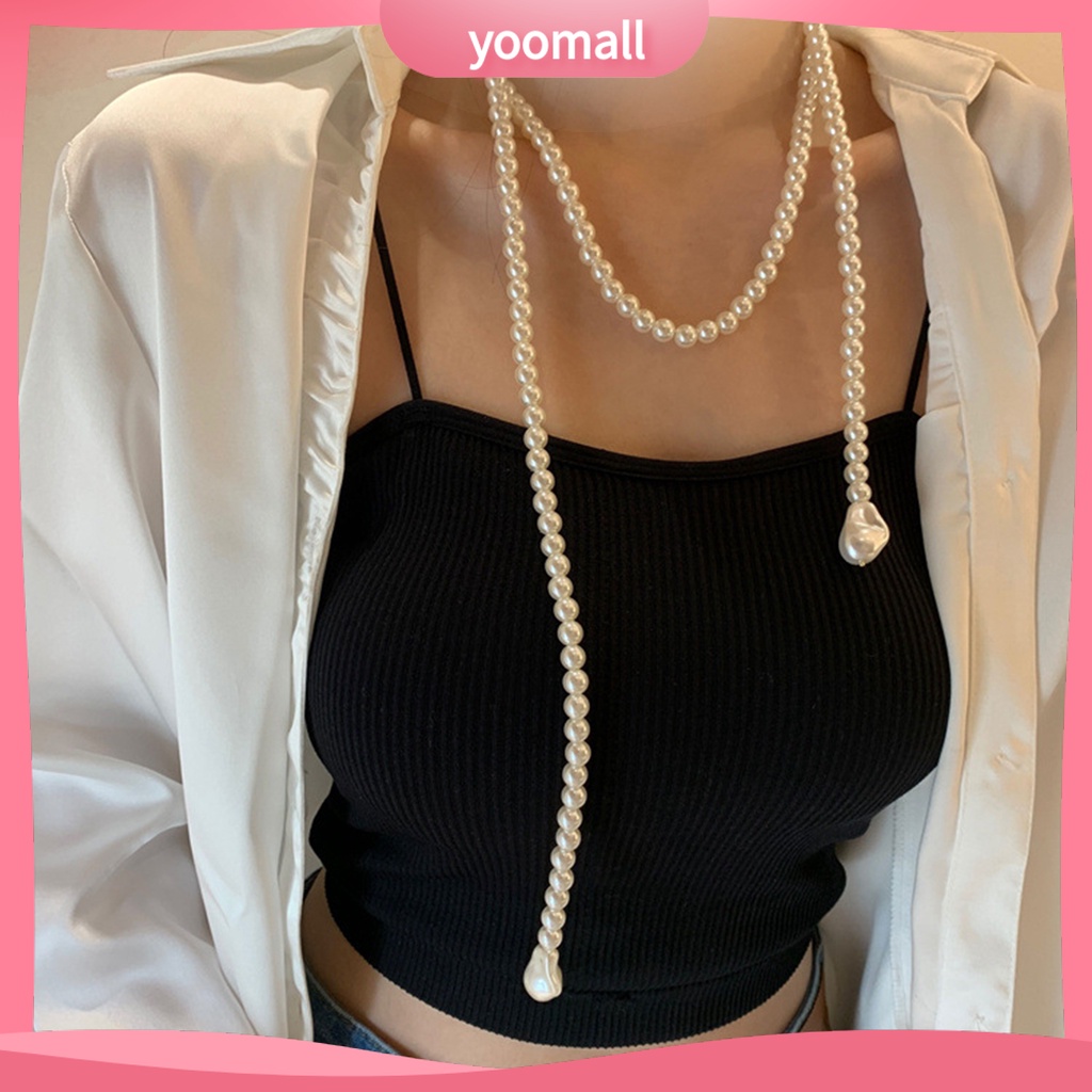 Vòng Cổ Choker Dài Nhiều Lớp Đính Ngọc Trai Nhân Tạo Phong Cách Vintage Dành Cho Nữ