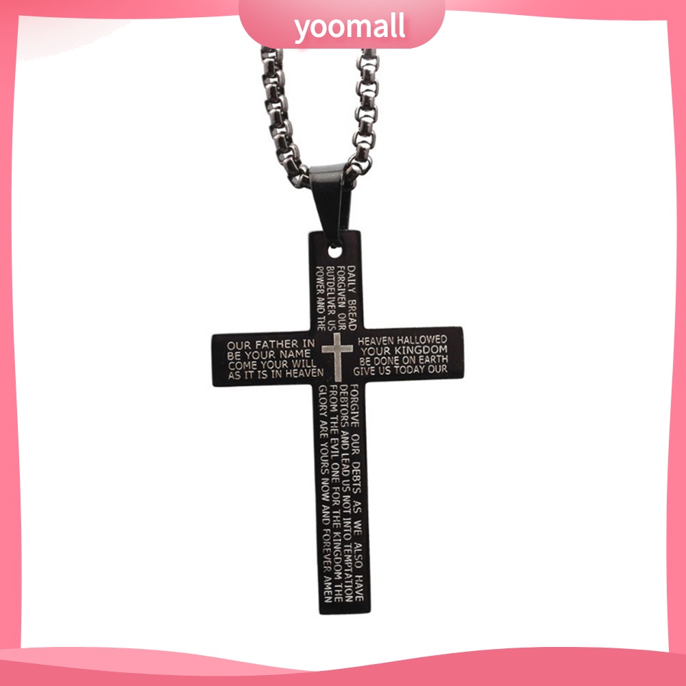 Vòng cổ Thép Titan Mặt Chữ Thập Phong Cách Retro Cho Nam