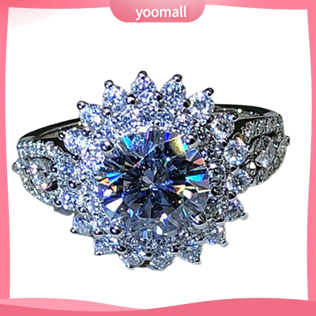 Nhẫn Hình Hoa Đính Đá Trọng Lượng Nhẹ Thời Trang Cho Nữ