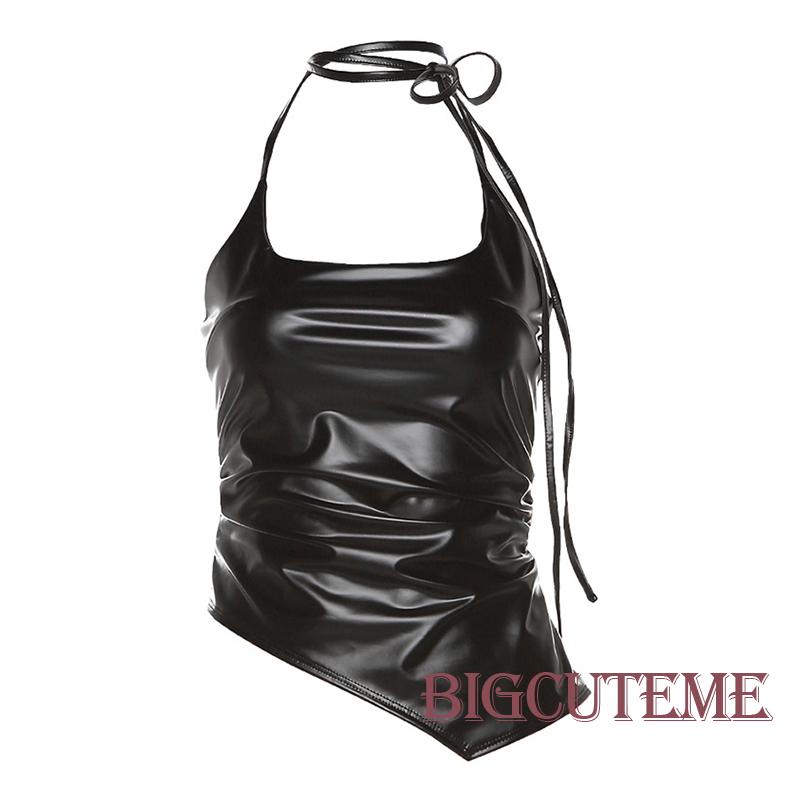 Áo Hai Dây Mùa Hè Kiểu Buộc Dây Màu Trơn Cho Nữ