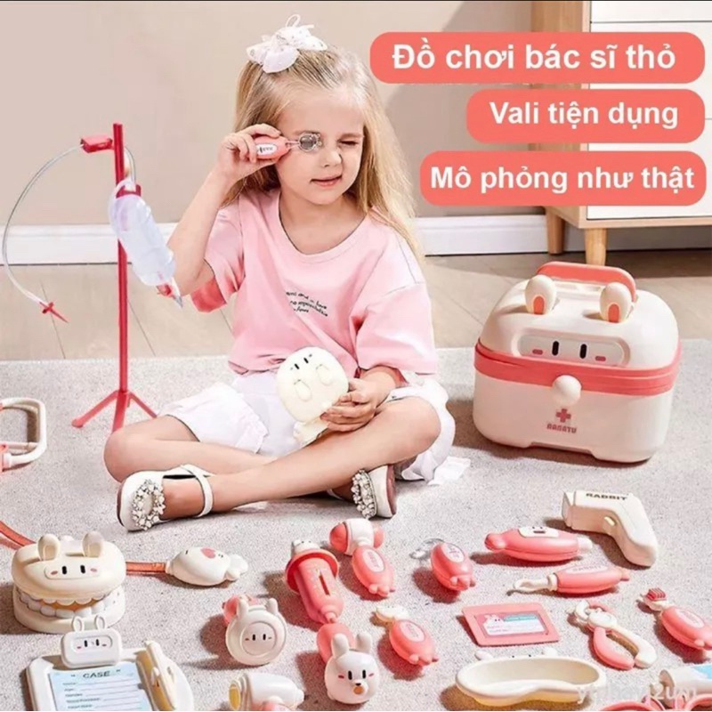 Bộ Đồ Chơi Bác Sĩ Hình Thỏ 36 Chi Tiết Cho Bé Yêu