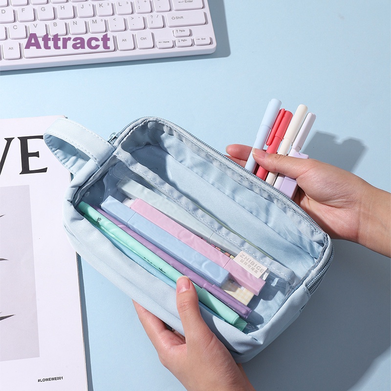 Túi Đựng Bút Ba Ngăn Trong Suốt Sức Chứa Lớn Ốp