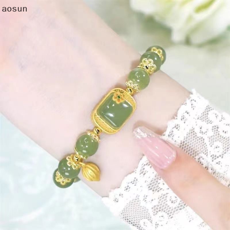 Aosun Vòng Tay Chuỗi Hạt May Mắn Hình Hoa Sen Sáng Tạo Thời Trang Vintage Làm Quà Tặng Sinh Nhật Cho Nữ
