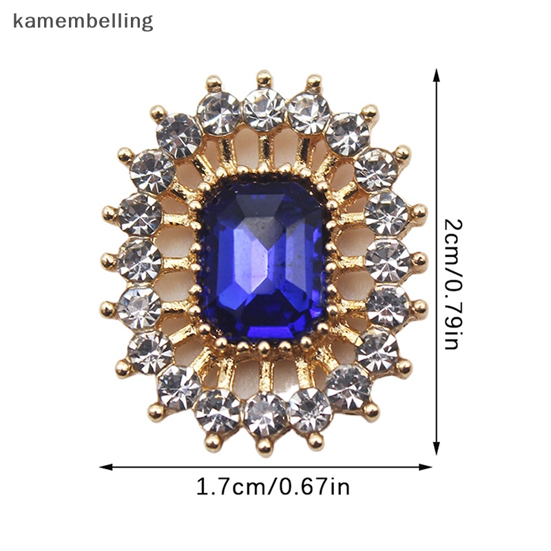 Nút Hợp Kim Hình Chữ Nhật Đính Đá Phẳng Trang Trí Kẹp Quần Áo / Giày Vintage DIY