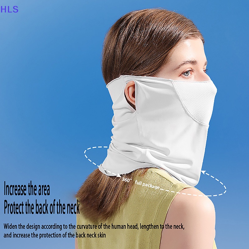 Khẩu Trang Lụa Lạnh Thoáng Khí Chống Tia UV Nhanh Khô Bảo Vệ Cổ Và Tai Cho Nam Và Nữ
