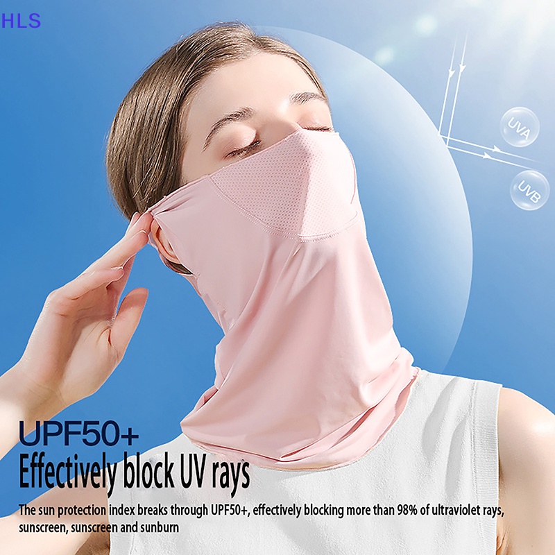 Khẩu Trang Lụa Lạnh Thoáng Khí Chống Tia UV Nhanh Khô Bảo Vệ Cổ Và Tai Cho Nam Và Nữ