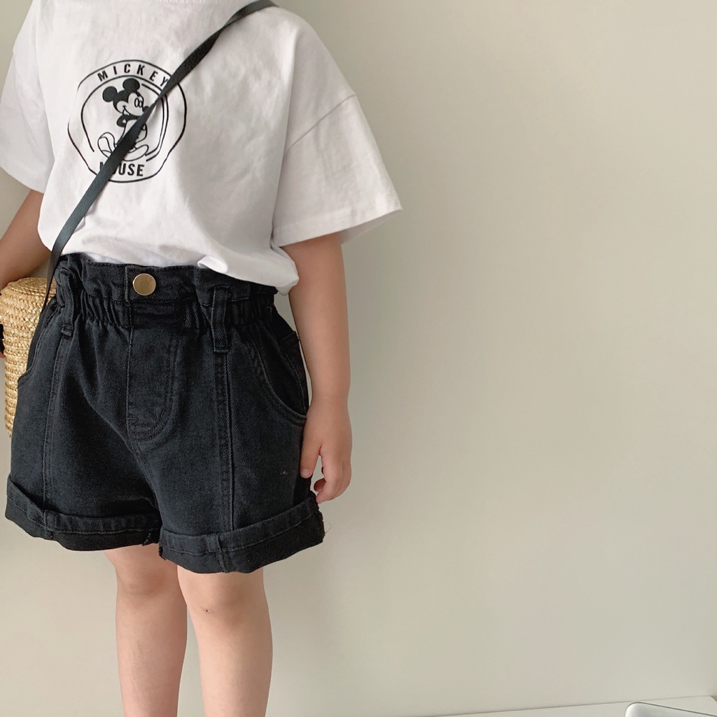 Áo thun cotton ngắn tay hình Mickey dễ thương cho bé