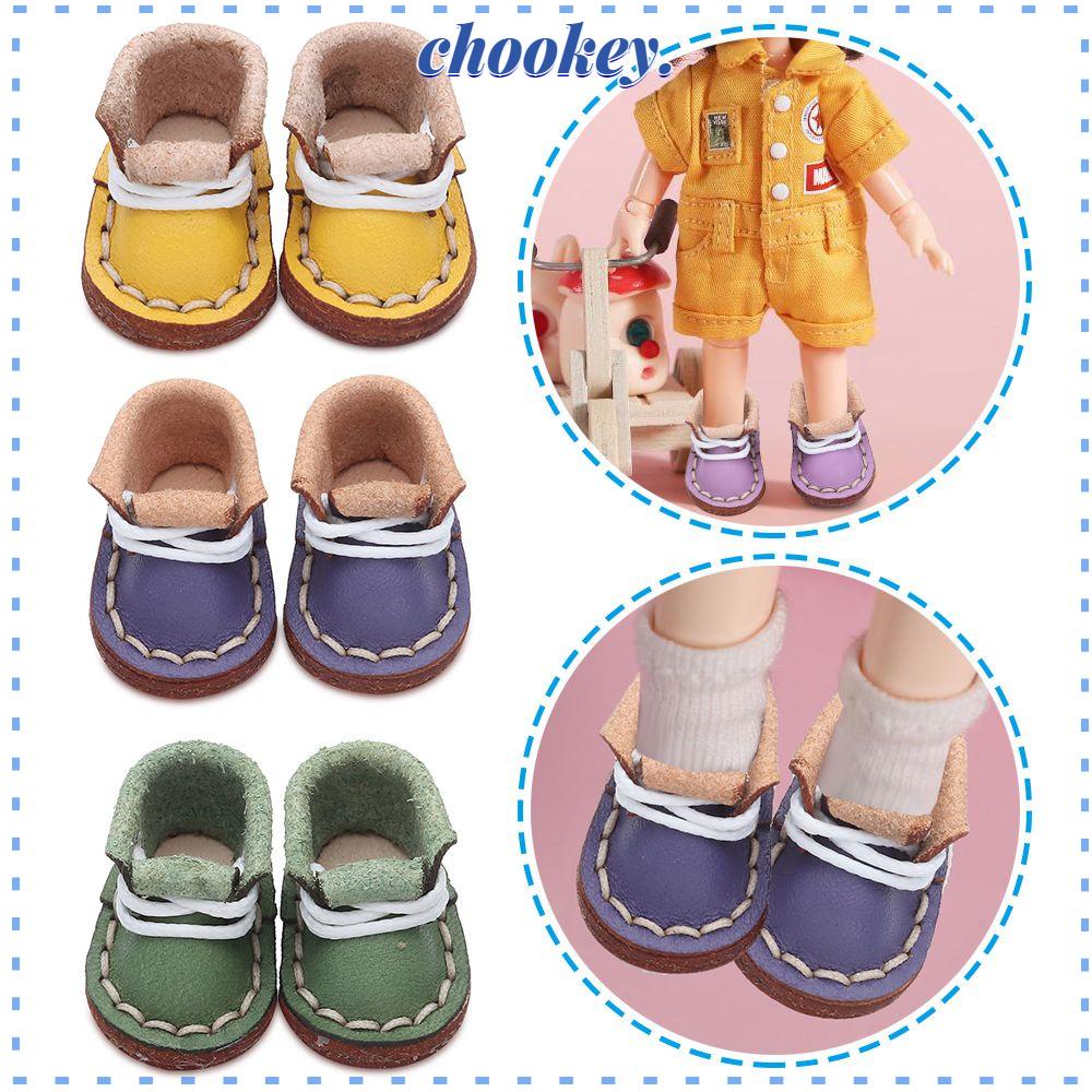 CHOOKEY Giày Bốt Da Bò 6 Màu Dễ Thương Cho Búp Bê