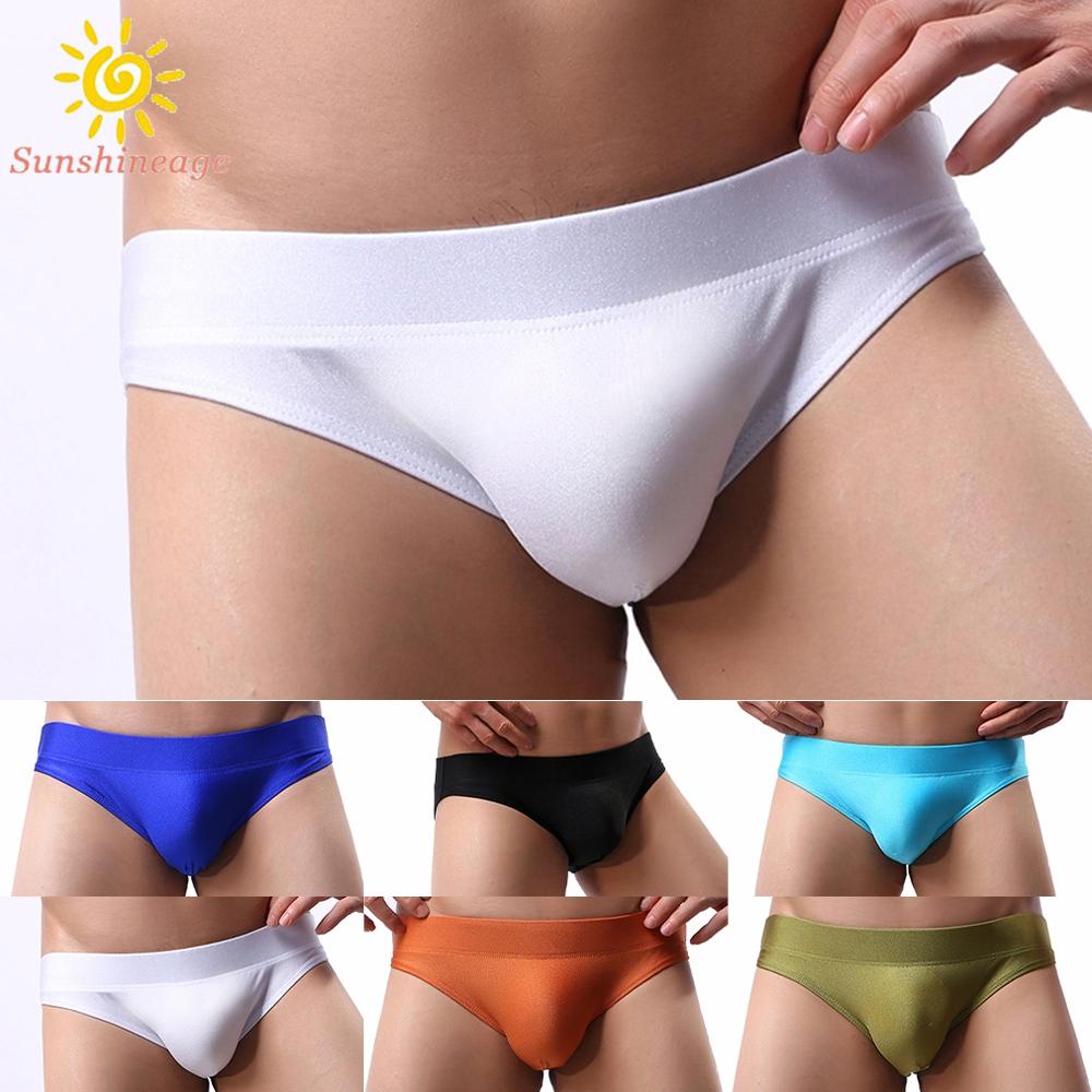 Quần Lót Nam Nylon Đen Lưng Thấp Có Túi Chữ U