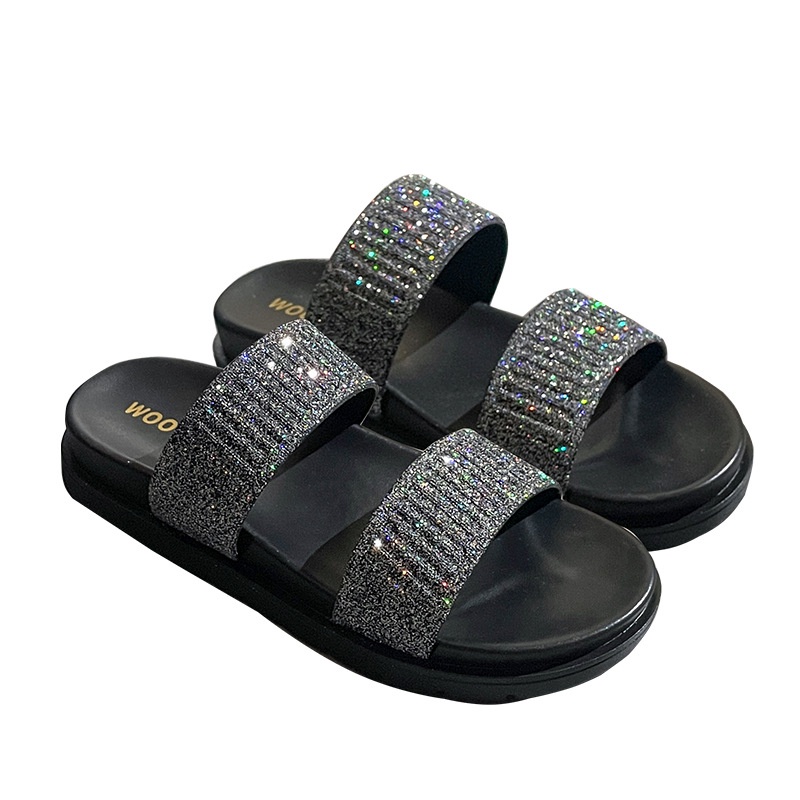 Dép Lê Thời Trang Nữ Dạo Phố Năng Động#039; S Dép đi biển Mùa Hè Hai Quai Đính Kim Cương Thời Trang Giải Trí Thoáng Khí Hợp Thời Trang Cho Nữ