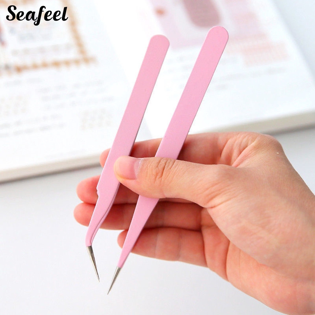 Set 2 Nhíp Kim Loại Uốn Cong Làm Móng Đa Năng DIY